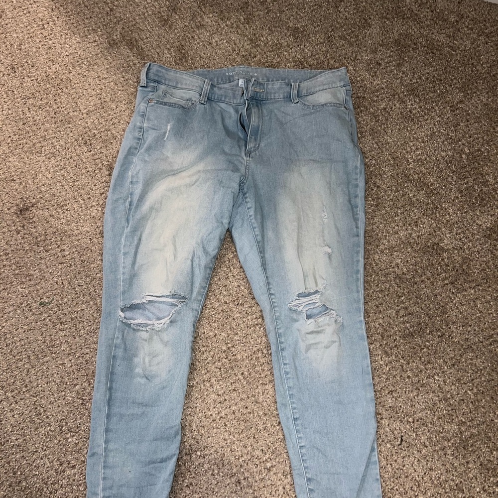 Light Blue Distressed Skinny Jeans